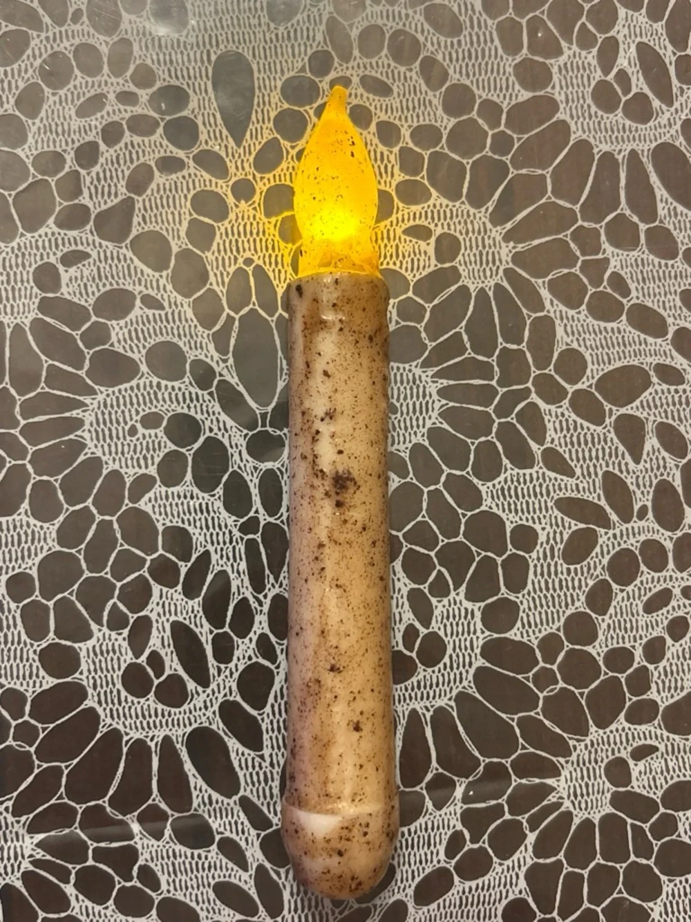 Primitive Flickering Battery Operated Taper Candle